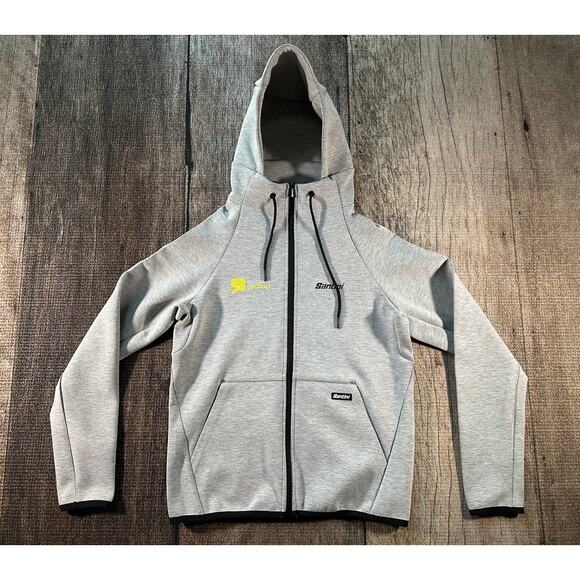 Santini 365 Grey Hoodie Jacket Mummu Cycling Medium Racing Bike - Picture 1 of 11